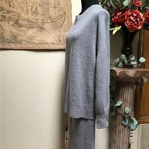 Gray Knit Sweater and Skirt Set